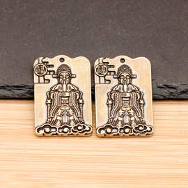 黄铜福禄财神爷牌钥匙扣挂件配件吊坠汽车挂饰吊牌创意工艺品批发