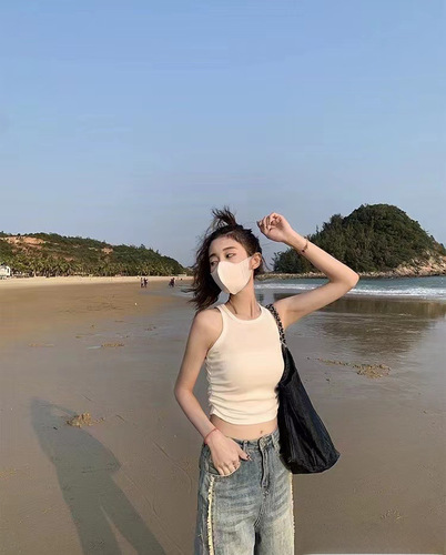 2065# Pure Color Sleeveless Side Pleated Design Work-Dress with Corset Back, Slimming and Figure-Shaping with Breast Pads, Short Length, Can Be Worn as Innerwear or Outerwear