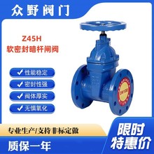 Z45X-16Q 软密封暗杆法兰闸阀 球墨铸铁材质 弹性座封水阀