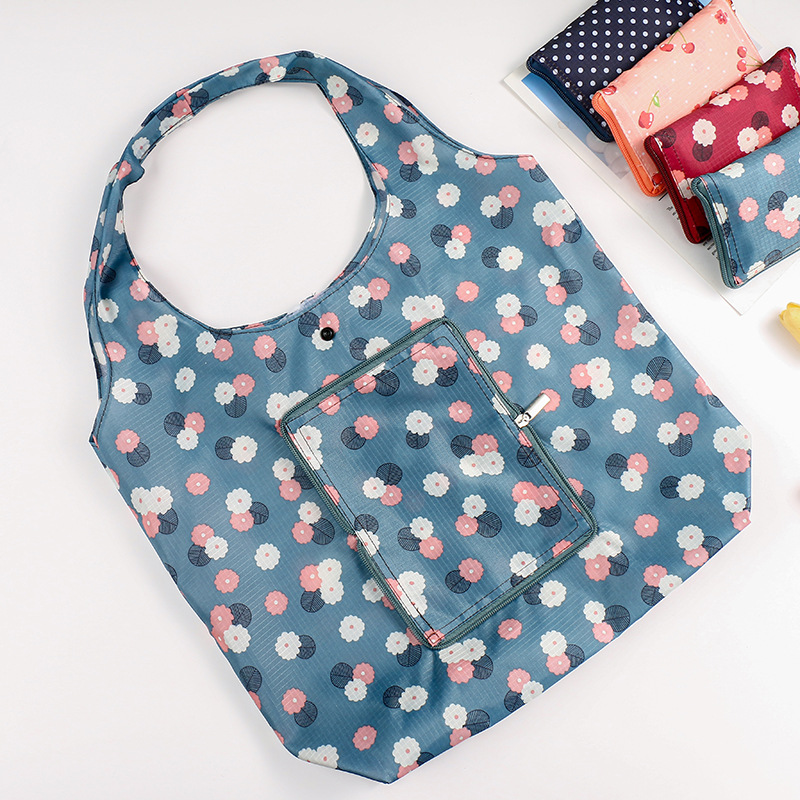 日本环保时尚收纳手提袋子超大容量防水收纳便携可折叠环保购物袋