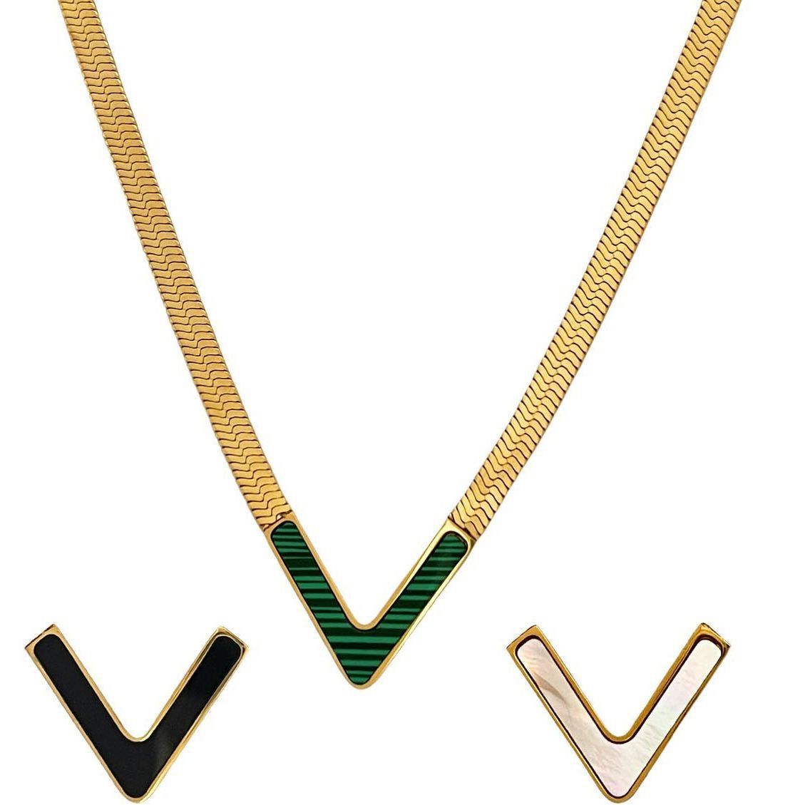 Fashion Letter Titanium Steel Enamel Necklace Colorza_colorza_11
