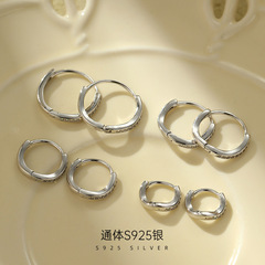 ガジュマルの木の下S925銀の波の形はダイヤモンドの耳の輪の耳のボタンの女性のシンプルなins風の個性のファッションのイヤリングのイヤリングの夏を入れます。