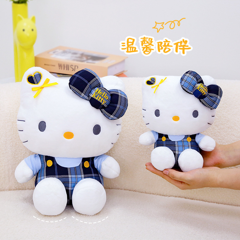 本物のかわいいチェック柄 KT 猫人形ぬいぐるみハローキティコンパニオン人形ラグドール誕生日ギフト卸売|undefined