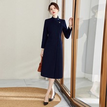 职业羊毛呢外套女冬季工装中长款毛呢大衣中国移动国航空姐工作服