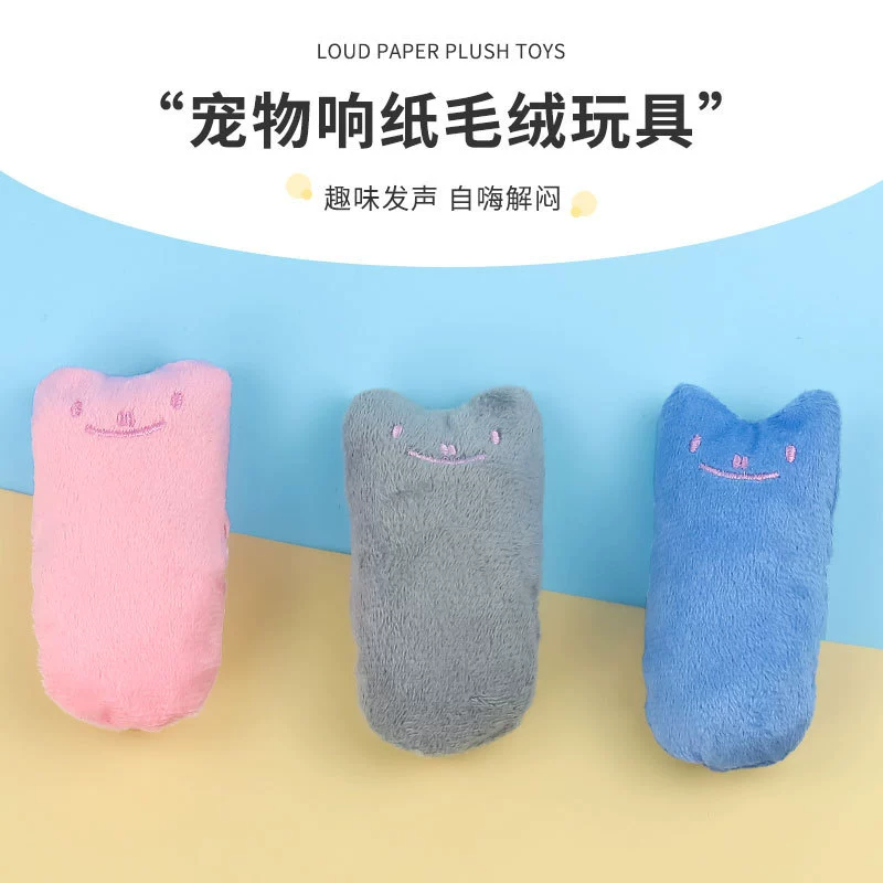 Игрушка для кошек с выражением лица, плюшевая мятная игрушка для кошек с гофрированной бумагой для прорезывания зубов и развлечений. Производитель игрушек для кошек.
