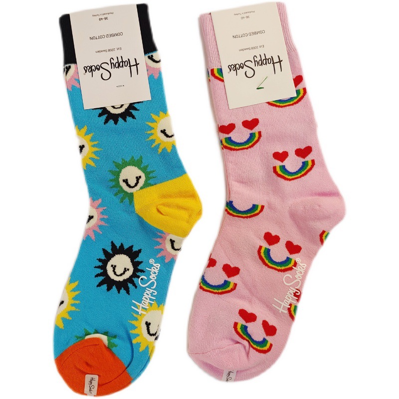 Calcetines de algodón happy socks para mujer estilo sueco_voghion.com