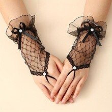 I 39850 Lace Gloves with Bow ��˿���������� �羳����