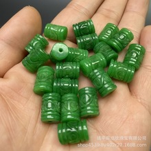翡翠干青回纹柱大柱子桶珠祖母绿路路通diy手链项链饰品配件
