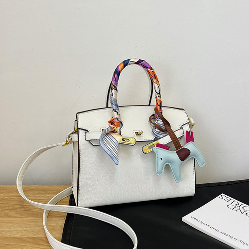 Cross-border platinum women's handbag 2024 new fashion ladies top handle bag shoulder bag Kelly bag handbag