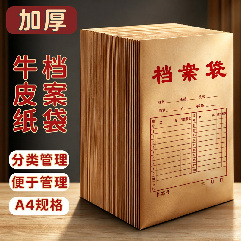 Office Supplies Kraft Paper 250g A4 File Folder Large Capacity Document Bag Thickened and Not Easy to Break Wholesale Office Supplies Kraft Paper 250g A4 File Folder Large Capacity Document Bag Thickened and Not Easy to Break Wholesale