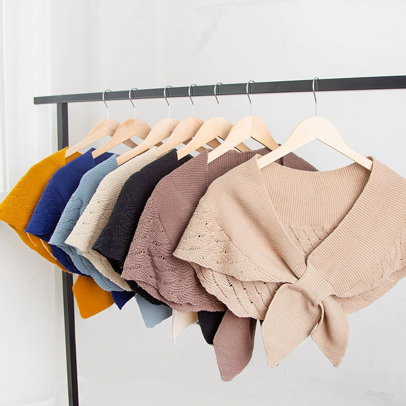 Knitted cloak, Korean style knitted shawl, soft acrylic/wool blend, 63 cm, multiple colors