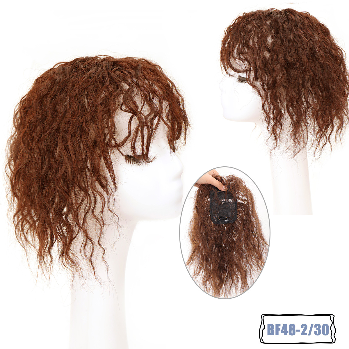 Peruca de cabelo sintético e aplique topper para mulher_voghion.com