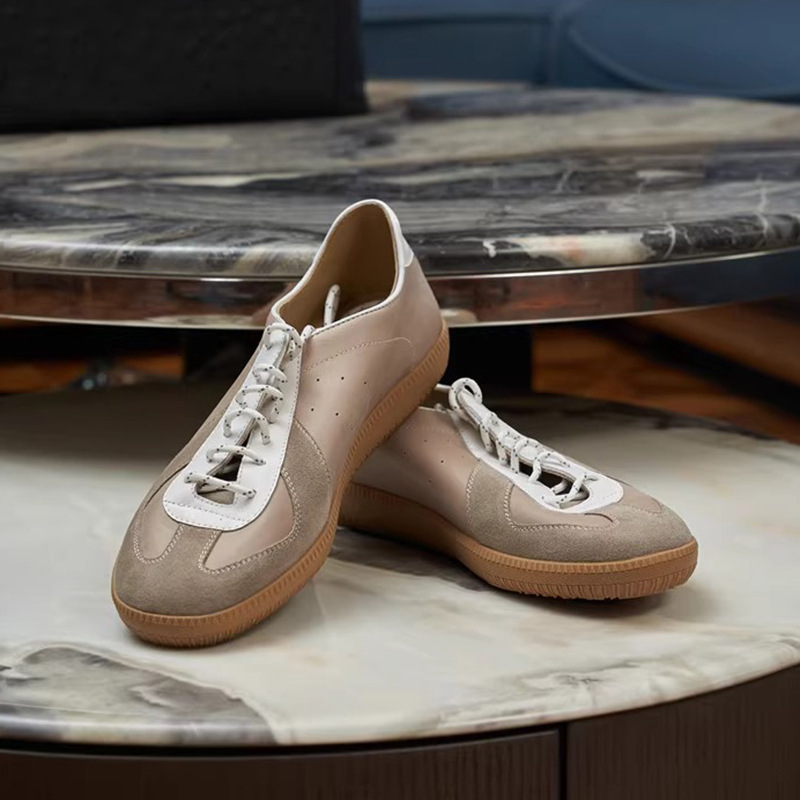 새로운 첫 번째 레이어 소 가죽 MAILLARD 훈련 신발 남성 가을 새로운 틈새 복고풍 캐주얼 신발 FORREST GUMP 스포츠 신발