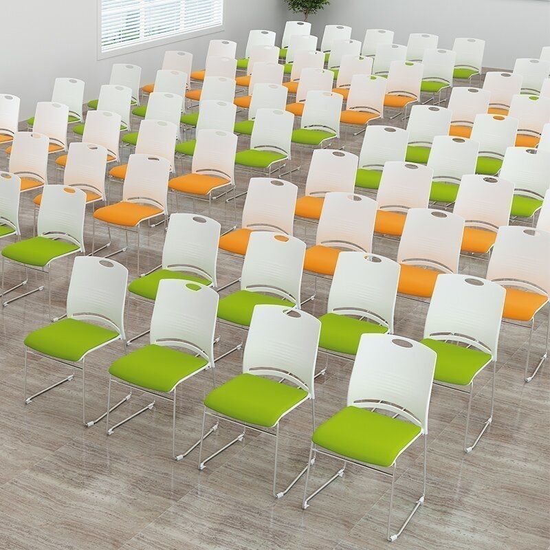 Conference Training Chair Solid Steel Stool Office Comfortable Sedentary Staff Chair Stackable Leisure Mahjong Chair