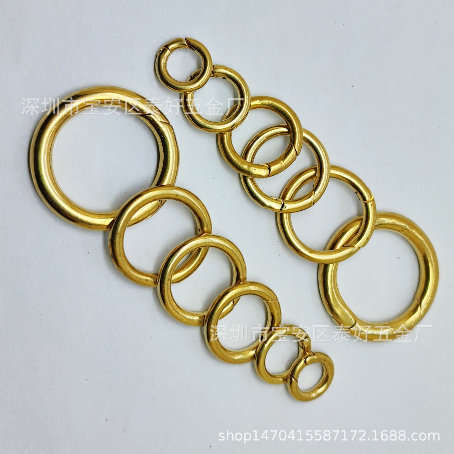 黄铜弹簧扣汽车钥匙扣活动开口圈DIY皮具箱包五金配件量大更优惠