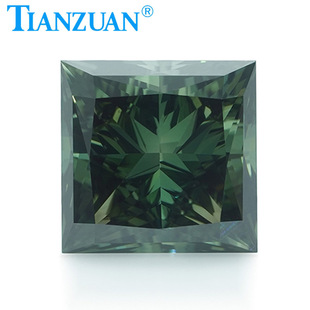 Square Right Angle Green Artificial Diamond HPHT Laboratory Synthetic Diamond