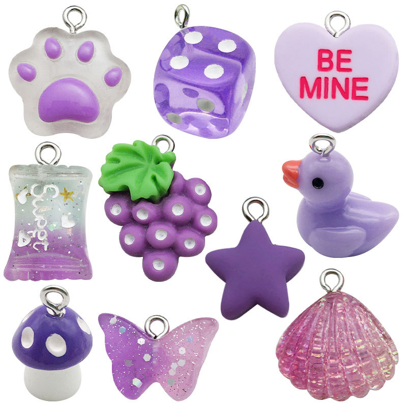 1 Piece Resin Star Heart Shape Grape Pendant display picture 1