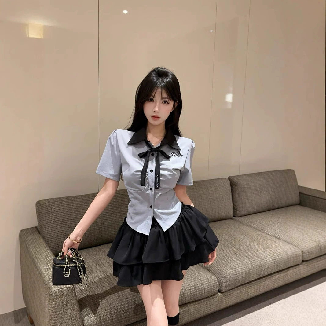Маленькая корейская академия в стиле JK униформа мода носить горячие девушки с вышивкой на талии