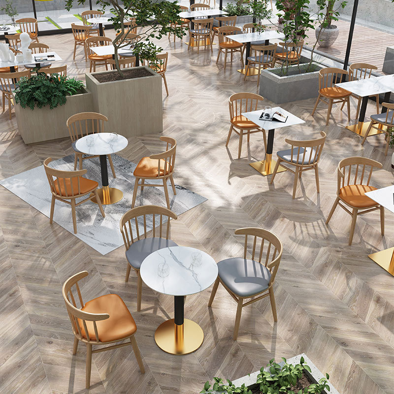 A Nordic trendy milk tea shop, furniture and barbecue shop, dessert, burger, fast food, snack shop, and coffee shop negotiation table and chair set