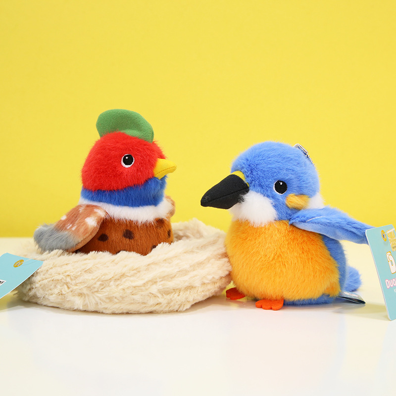 Duoai Genuine Simulation Bird Series Plush Doll Ornaments Tits Sparrow Bag Hanging Ornaments Birthday Gift Wholesale