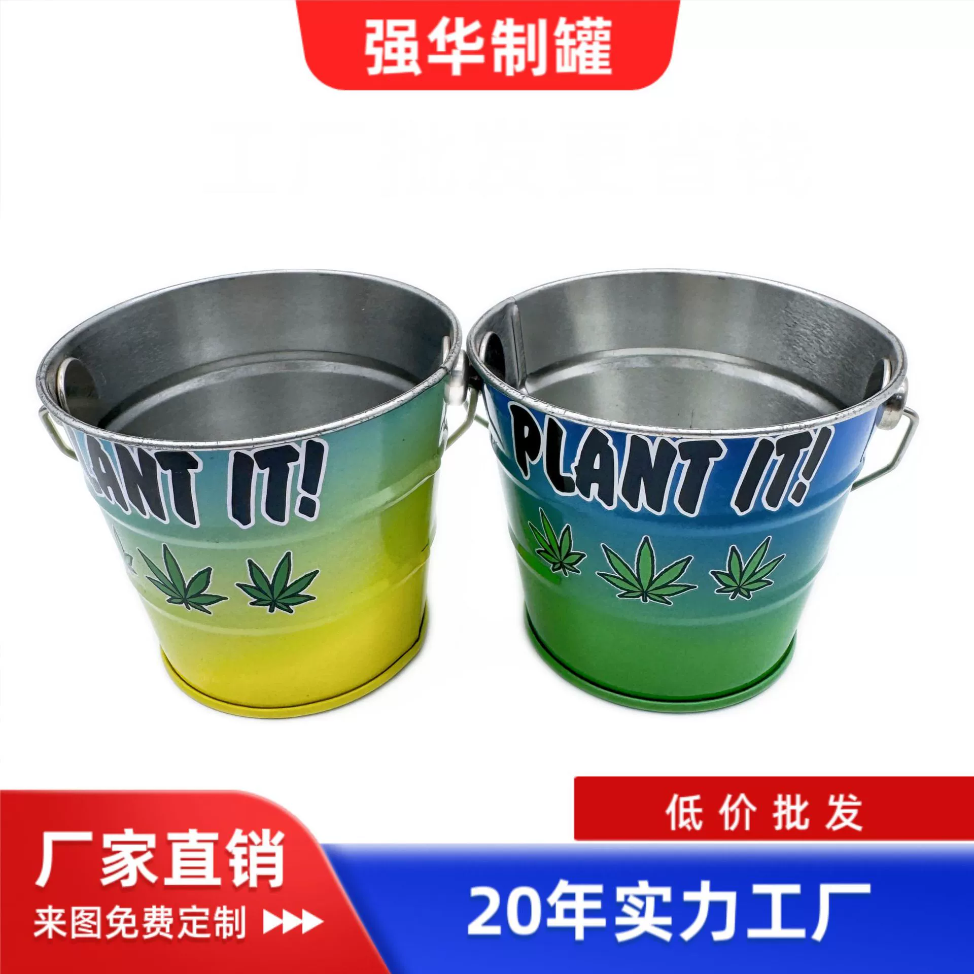 Маленькое жестяное ведерко в американском стиле для суккулентов, железная коробка, маленький цветочный горшок, подставка для ручек, круглое ведерко для хранения, винтажное.