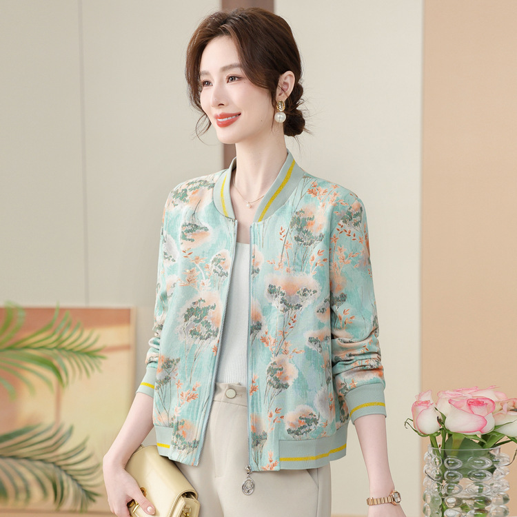 中老年女装春秋装时尚外套新款洋气夹克妈妈宽松休闲长袖百搭上衣|undefined