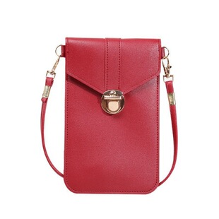 2024 New Lock Buckle Crossbody Transparent Touchscreen Phone Bag Wallet Female Student Solid Color Buckle Women's Wallet