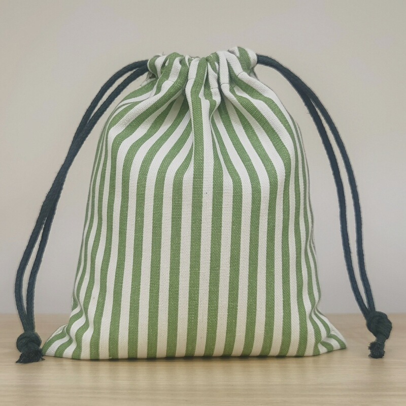 Green Cotton and Linen Drawstring Pocket Miscellaneous Storage Bag Cosmetics Storage Bag