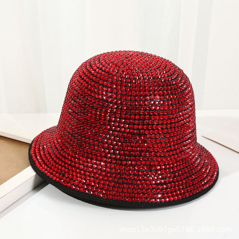 Sombreros de sol de verano transfronterizos europeos y americanos, sombreros de pescador vintage con diamantes de imitación, sombreros de baile callejero para mujer, estilo ins al por mayor.