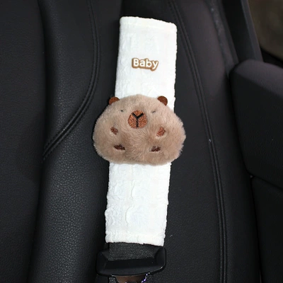 Seat belt shoulder pad | Capybara Pendant Doll Cartonica Pibala - front-capibala-1-puff-shoulder-pad