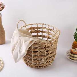 葫芦草编织收纳篮藤编收纳筐家居装饰摆件玩具储物脏衣篮