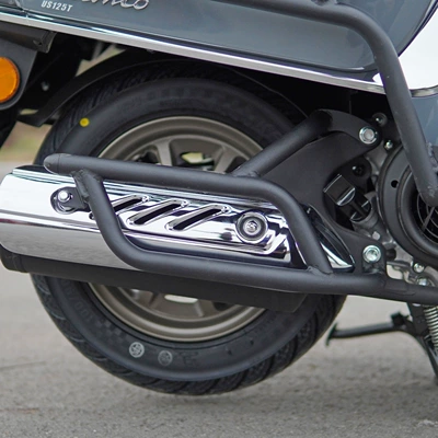 backrest tail box hand guard | Motorcycle bumper - matte-black-carbon-steel-exhaust-lever