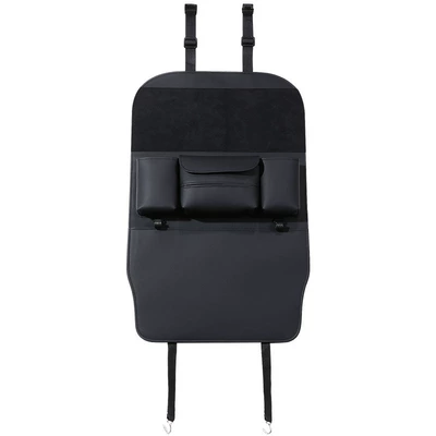 Car Rear Seat Hook Storage Bag Tissue Box Multi-Functional Storage Bag Anti-Kick Pad Car Self-Driving Travel Goodies (Chair back anti-kick pad) - 9002-black