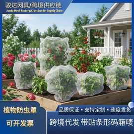 跨境植物防虫网罩带拉绳菜地花园果园大棚果树防鸟罩加厚保护网套