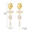 Retro fashionable earrings from pearl, European style, simple and elegant design