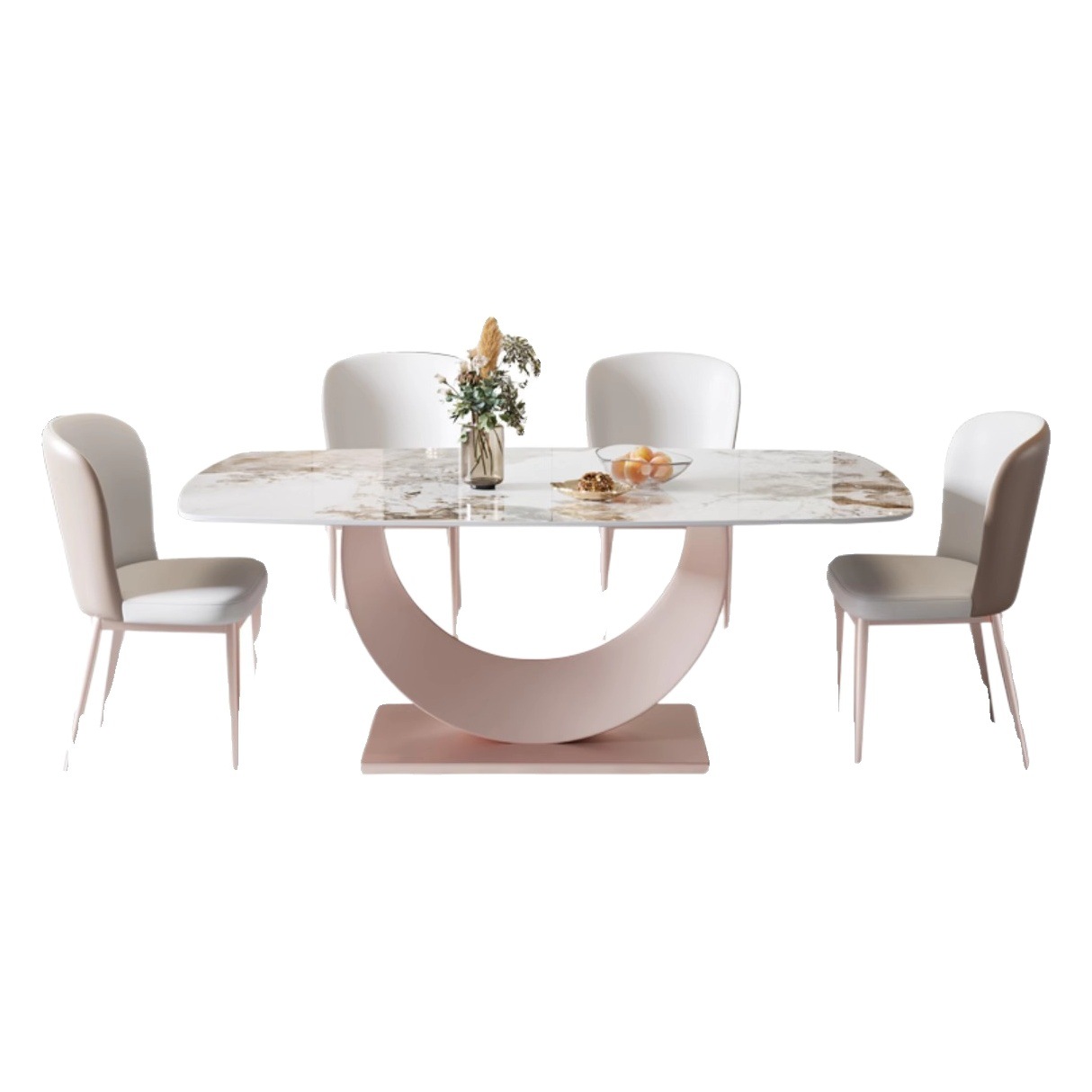 Luz de lujo Rock placa mesa de comedor y silla combinación moderna simple hogar pequeño apartamento sala de estar rectangular comedor mesa de comedor