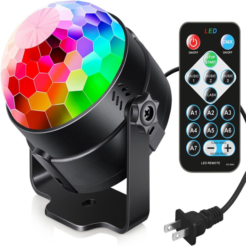 Colorful Voice-Activated Rotating Stage Party Magic Ball Light Dj Home Flash Disco Atmosphere Light Car Decorative Light