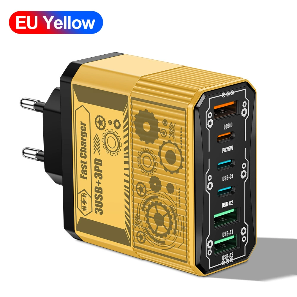 6-в-1 зарядное устройство Mecha BK304, QC3.0 многопортовое USB с PD25W, варианты вилок EU/US/UK