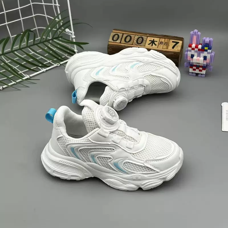 Summer children's white shoes for boys, white footwear, breathable sports shoes
