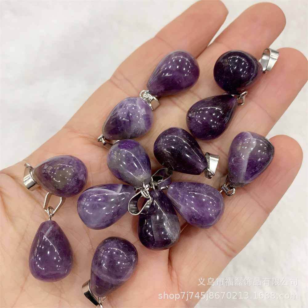 13*18mm ronda gota de agua colgante amatista natural Ojo de Tigre colgante de Piedra DIY pendientes collar de accesorios de la joyería al por mayor