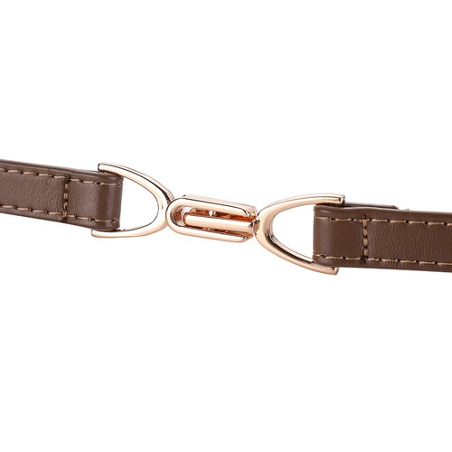 Wholesale Women's Slim Waist Leather Fashion Universal Decorative Calfskin Belt for Dresses and Shirts, Black