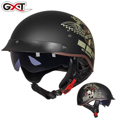 Motosiklet kaskı (dəbilqə) – Electric Motorcycle Helmet, Men's Half - locomotive-girl-m