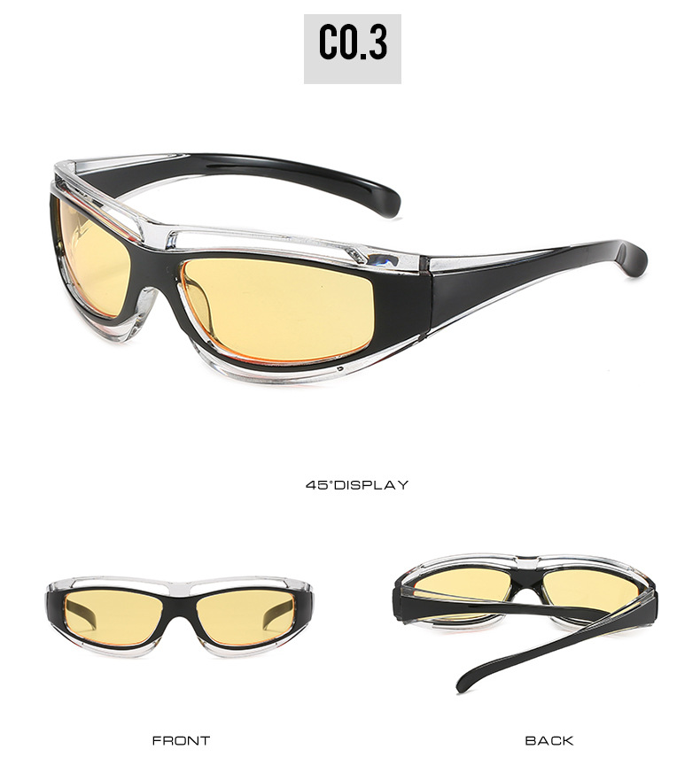 Sports Occasion Geometric Pattern Men'S Gender Fashion Style Fashion Geometric Ac UV400 Protection Biker Full Frame Men's Sunglasses
