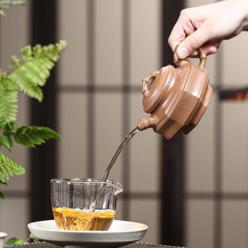 八方竹鼓 宜兴紫砂壶五彩段泥匠心手制精美紫砂茶壶茶具批发|undefined