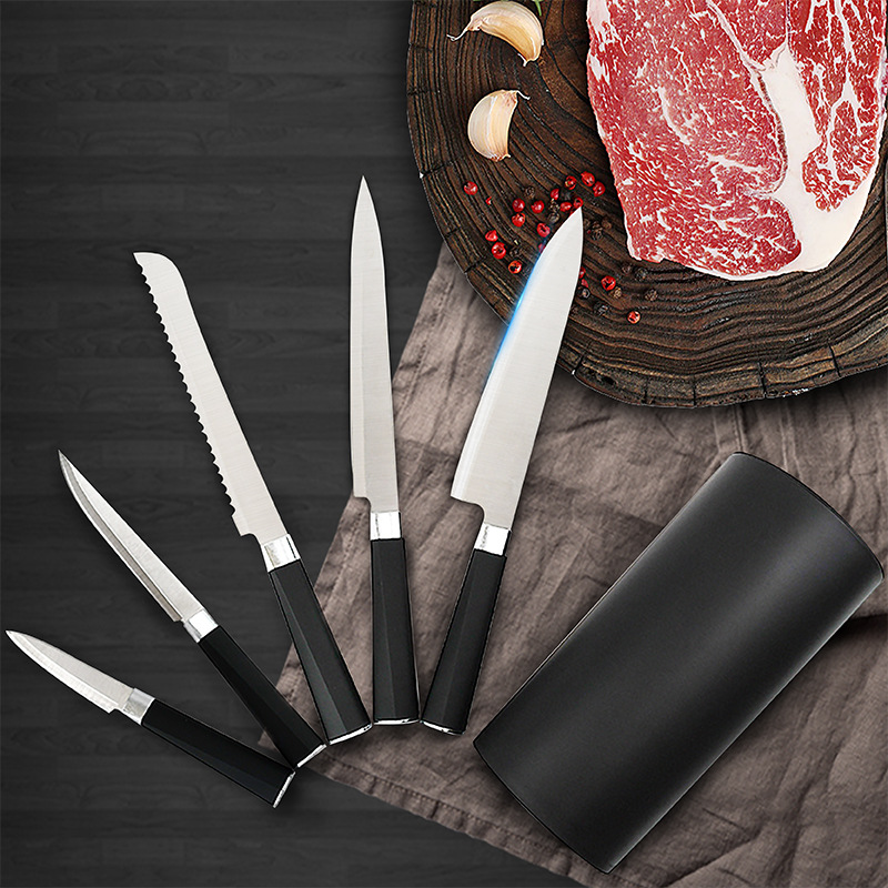 Portacuchillos de plástico para cocina, utensilios de cocina creativos y prácticos, portacuchillos multifuncional, estante de almacenamiento ajustable, estante para cuchillos de cocina, soporte para cuchillos y vajilla.