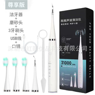 Foreign Trade Hot Product Electric Tooth Cleaner Electric Toothbrush Set Portable Tooth Calculus Removal Tooth Cleaning and Beauty Instrument Rechargeable Model