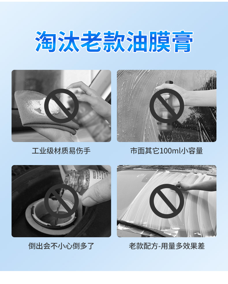 Car oil film cleaner remover front windshield strong oil removing foam oil film removing cleaning agent oil Cup