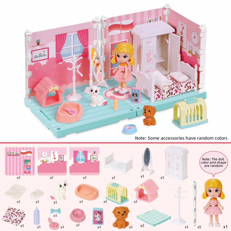 ミニシミュレーションキッチン書斎寝室バスルーム家具女の子子供ままごとおもちゃセット卸売ドールハウス|undefined
