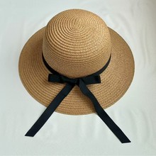 夏季地摊帽子大人草帽女夏天沙滩海边休闲花朵大檐可折叠太阳帽