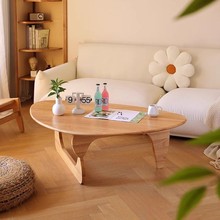 实木新款茶桌小户型三角北欧异形茶几复古简约现代日式客厅家用